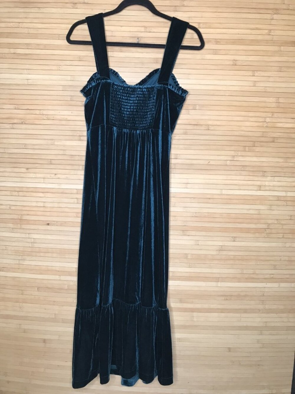 Betsey Johnson Sz S Dark Emerald Green Velvet Holiday Party Dress Maxi 90s Y2K - Picture 5 of 8